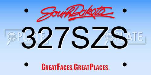 327SZS South Dakota License Plate
