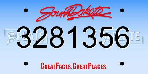 3281356 South Dakota License Plate