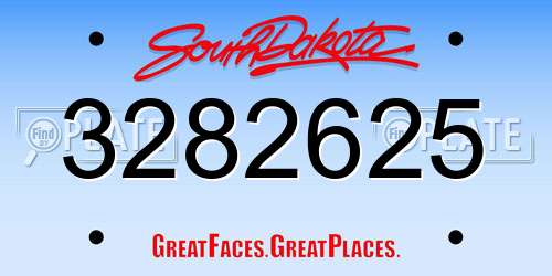 3282625 South Dakota License Plate