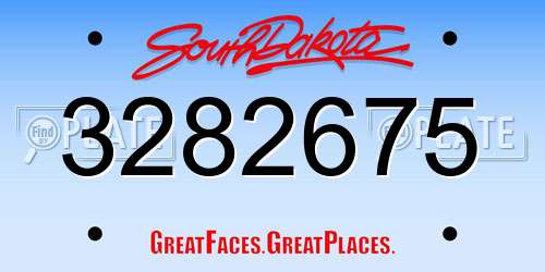 3282675 South Dakota License Plate