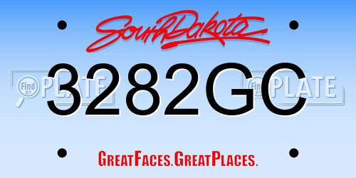 3282GC South Dakota License Plate