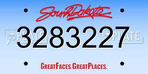 3283227 South Dakota License Plate