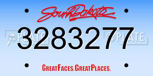 3283277 South Dakota License Plate