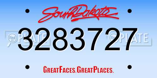 3283727 South Dakota License Plate