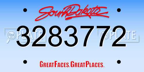 3283772 South Dakota License Plate