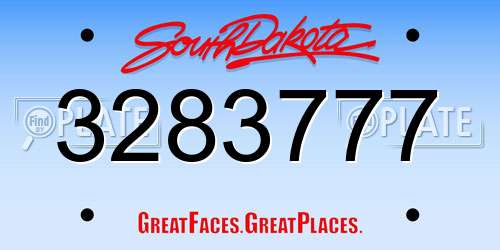 3283777 South Dakota License Plate