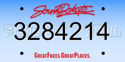 3284214 South Dakota License Plate