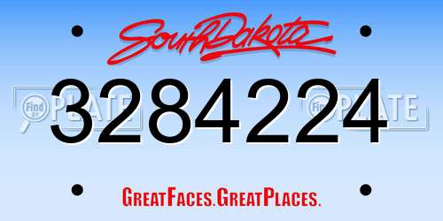 3284224 South Dakota License Plate