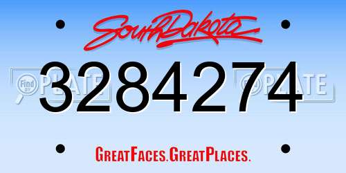 3284274 South Dakota License Plate