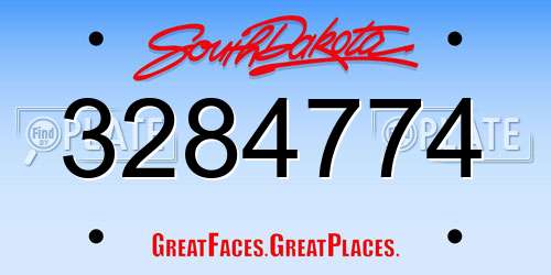 3284774 South Dakota License Plate