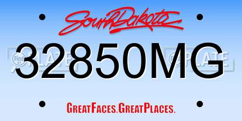 32850MG South Dakota License Plate