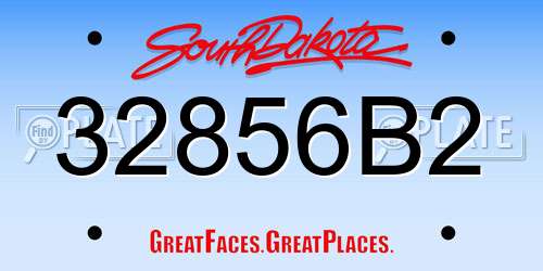 32856B2 South Dakota License Plate