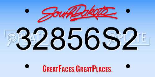 32856S2 South Dakota License Plate