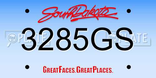 3285GS South Dakota License Plate