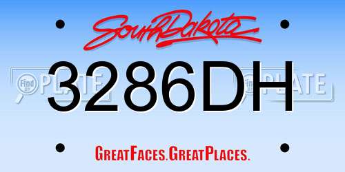 3286DH South Dakota License Plate