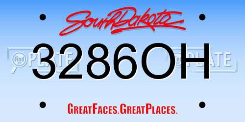 3286OH South Dakota License Plate