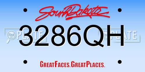 3286QH South Dakota License Plate