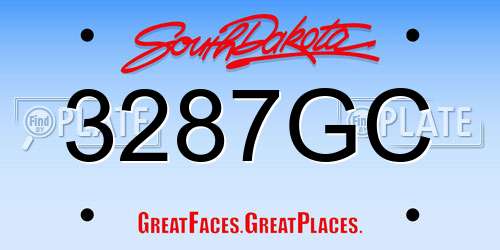 3287GC South Dakota License Plate
