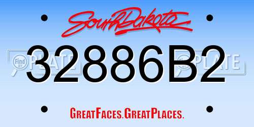32886B2 South Dakota License Plate