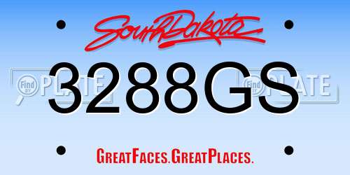 3288GS South Dakota License Plate