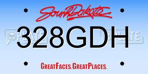 328GDH South Dakota License Plate