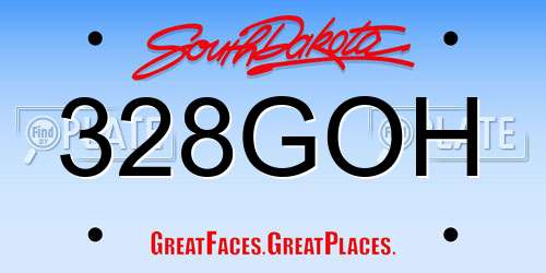 328GOH South Dakota License Plate