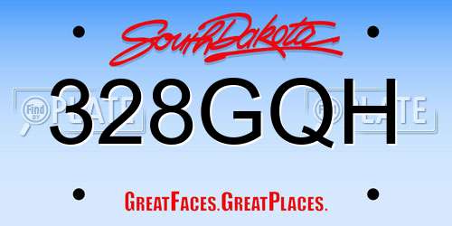 328GQH South Dakota License Plate