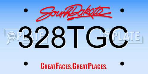 328TGC South Dakota License Plate