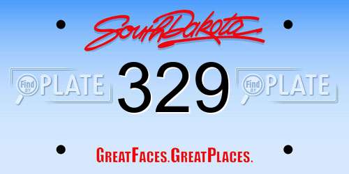 329 South Dakota License Plate