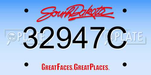 32947C South Dakota License Plate