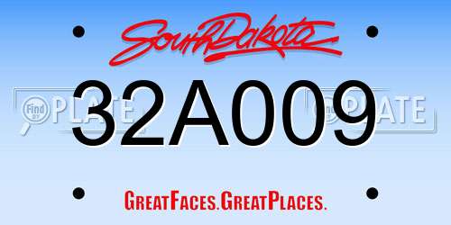 32A009 South Dakota License Plate