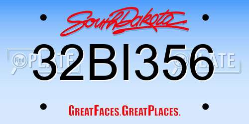 32BI356 South Dakota License Plate