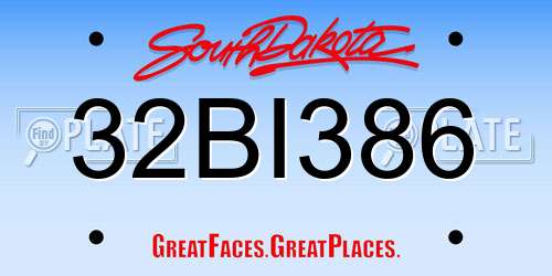 32BI386 South Dakota License Plate