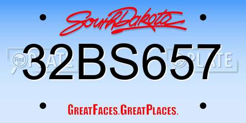 32BS657 South Dakota License Plate