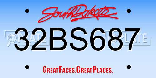 32BS687 South Dakota License Plate