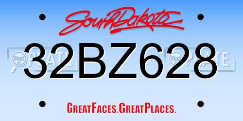 32BZ628 South Dakota License Plate