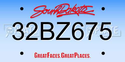 32BZ675 South Dakota License Plate