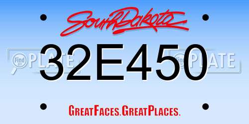 32E450 South Dakota License Plate
