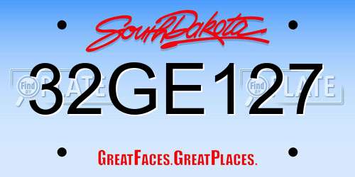 32GE127 South Dakota License Plate