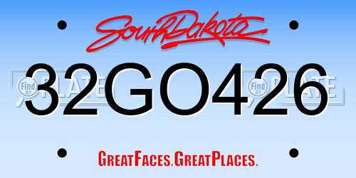 32GO426 South Dakota License Plate