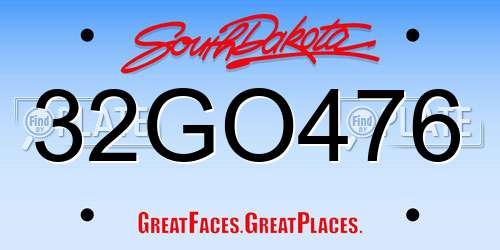 32GO476 South Dakota License Plate