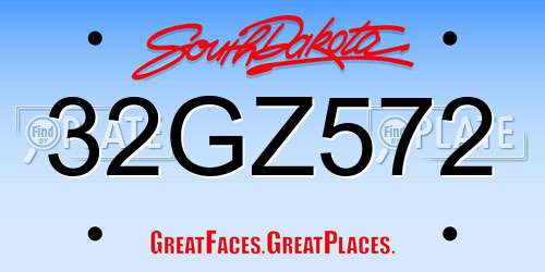 32GZ572 South Dakota License Plate