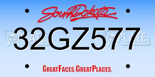 32GZ577 South Dakota License Plate