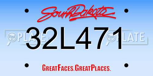 32L471 South Dakota License Plate