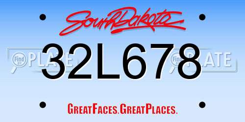 32L678 South Dakota License Plate