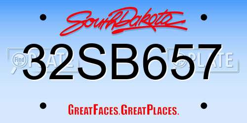 32SB657 South Dakota License Plate