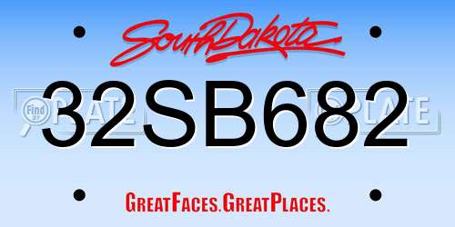 32SB682 South Dakota License Plate