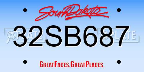 32SB687 South Dakota License Plate