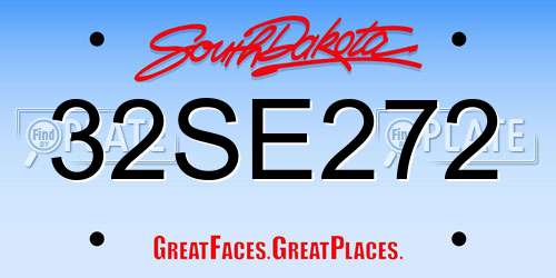 32SE272 South Dakota License Plate
