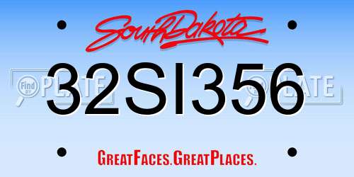 32SI356 South Dakota License Plate